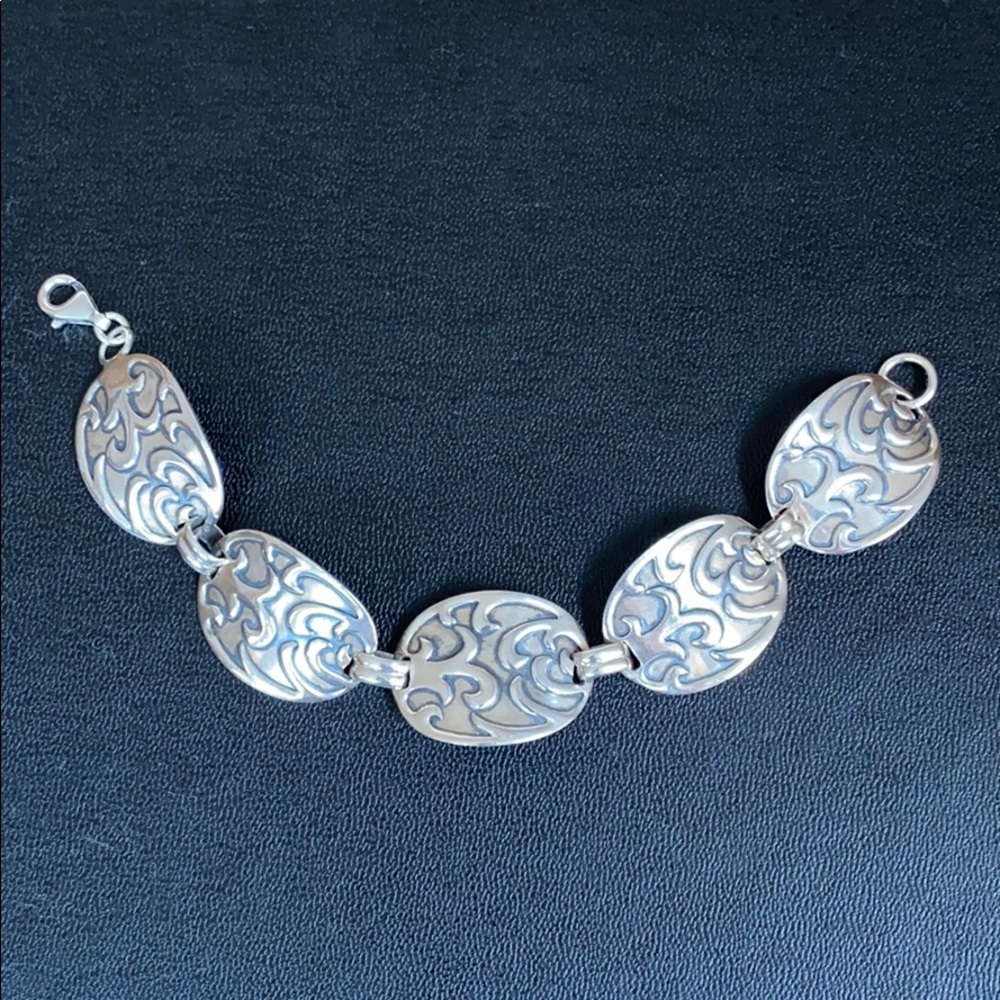 Retired Silpada Sterling Silver Waves Bracelet